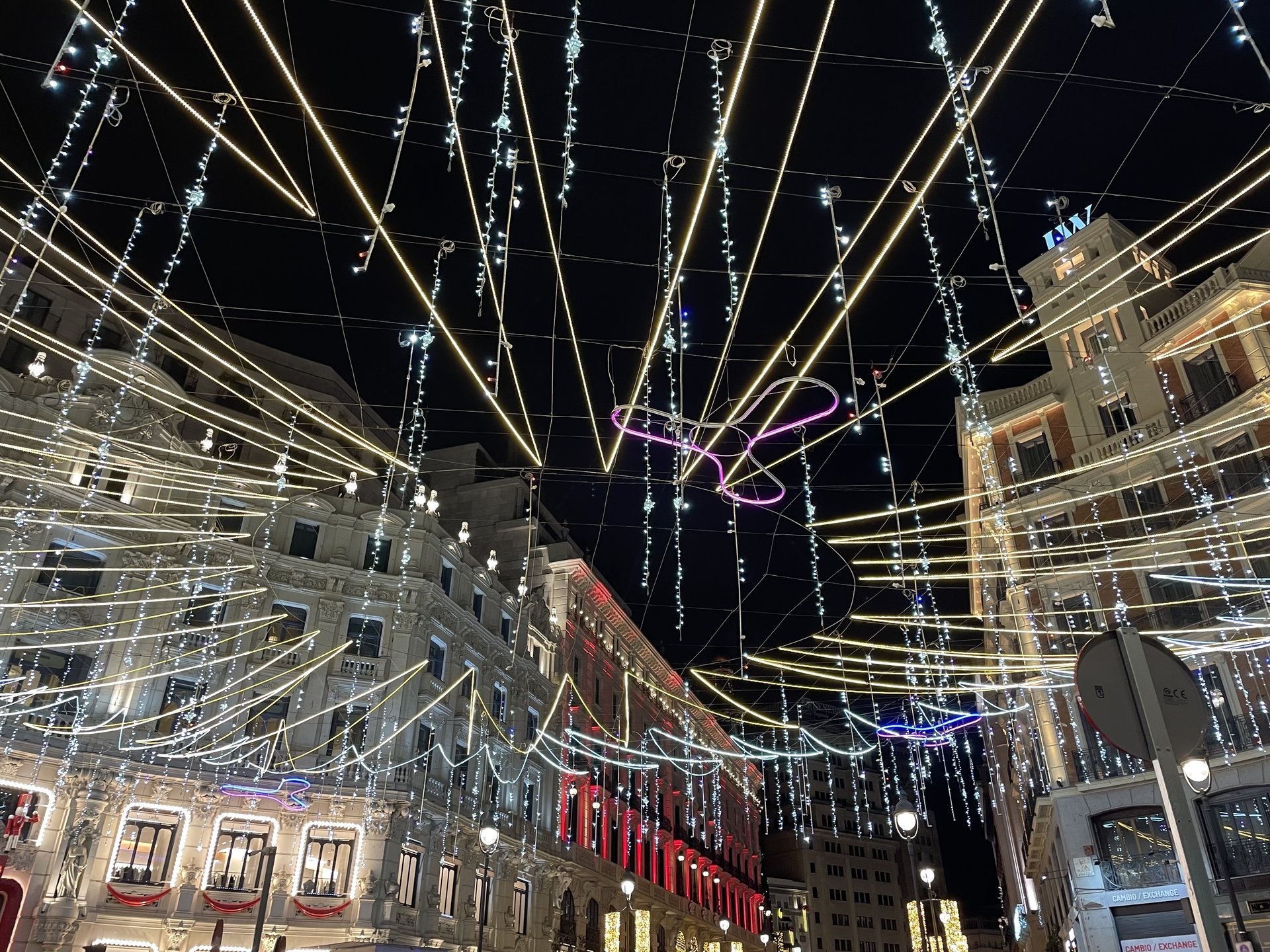 Les illuminations de Noël sur la Gran Vía à Madrid